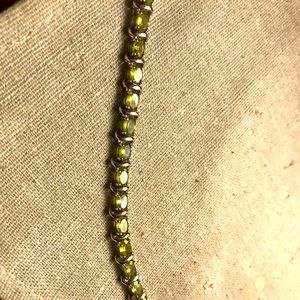 Sterling silver peridot tennis bracelet